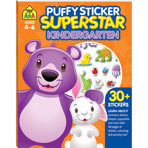 School Zone Puffy Sticker Superstar Kindergarten