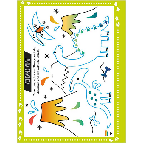 Scratch & Sparkle  Dinosaur Stencil Art