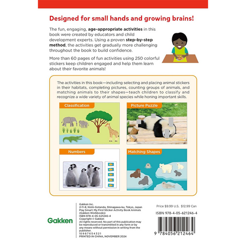 PlaySmart My First Sticker Activity Book Animals 3+