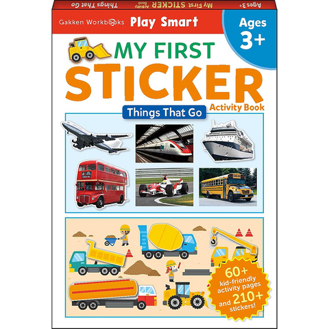 PlaySmart My First Sticker Activity Book Things That Go 3+