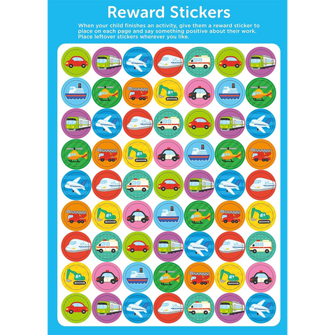 PlaySmart My First Sticker Activity Book Things That Go 3+